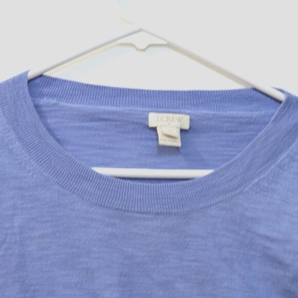 J.Crew 3/4 Sleeve Periwinkle Blue Pull Over Sweater 100% Cotton, Womens Small - Picture 3 of 10